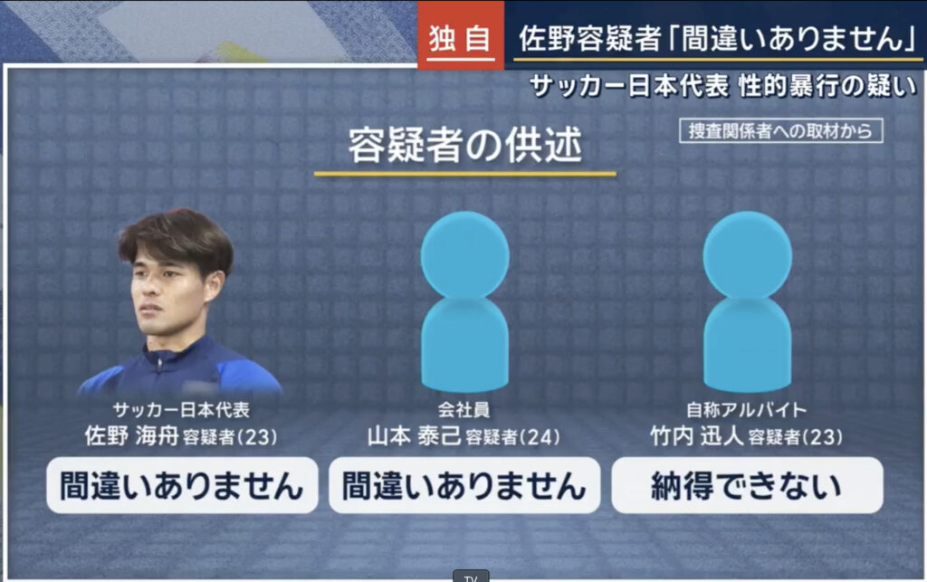 佐野海舟含む３人の供述